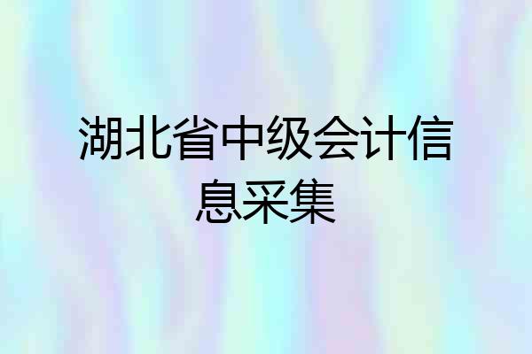 湖北省中级会计信息采集
