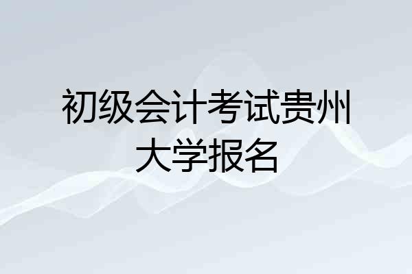 初级会计考试贵州大学报名
