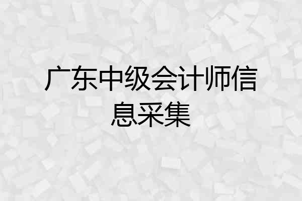 广东中级会计师信息采集