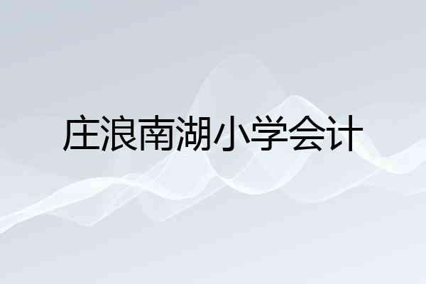 庄浪南湖小学会计