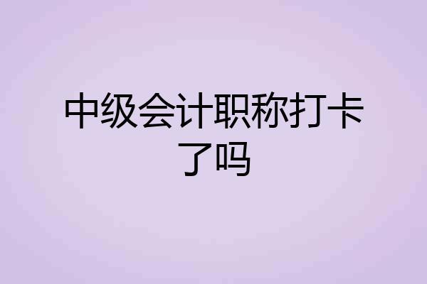 中级会计职称打卡了吗