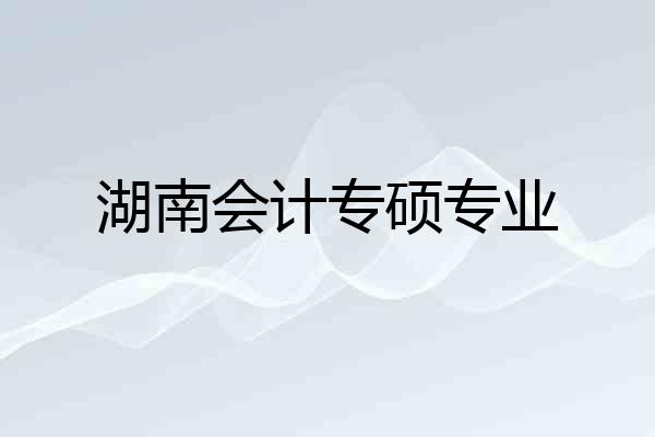 湖南会计专硕专业