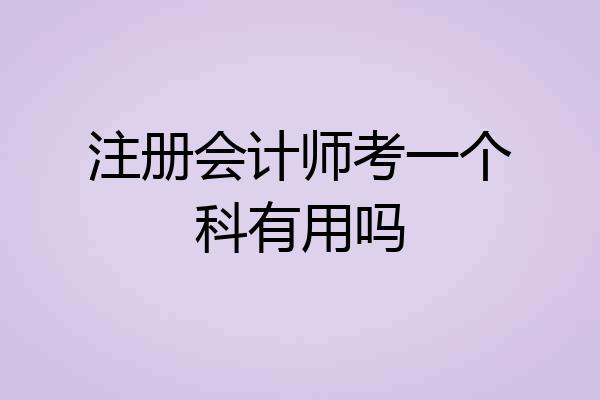 注册会计师考一个科有用吗