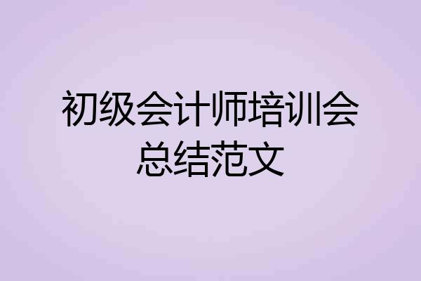 初级会计师培训会总结范文