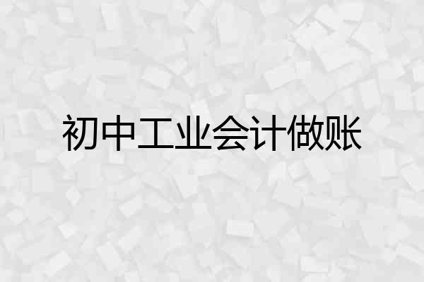 初中工业会计做账