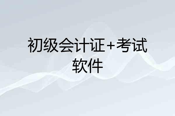 初级会计证+考试软件