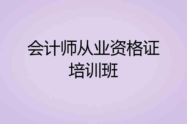 会计师从业资格证培训班