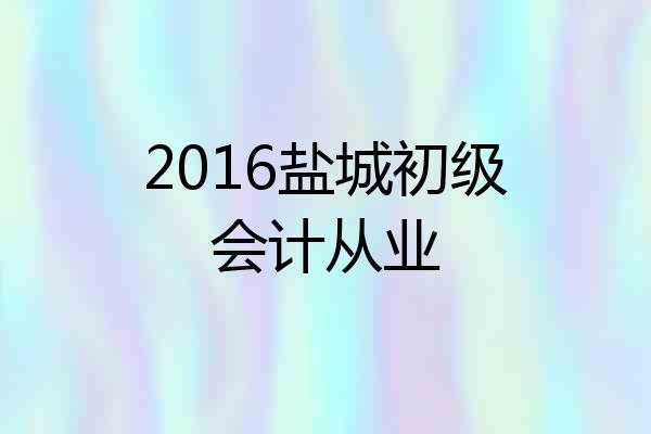 2016盐城初级会计从业