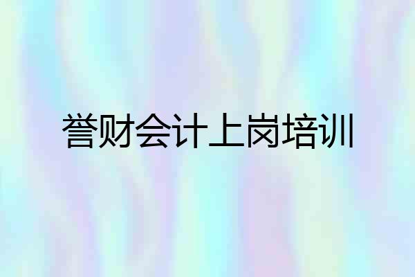 誉财会计上岗培训
