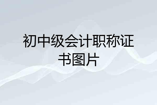 初中级会计职称证书图片