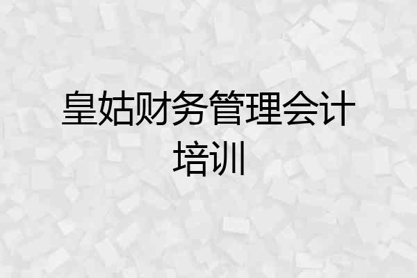 皇姑财务管理会计培训