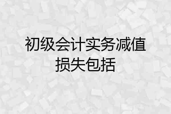 初级会计实务减值损失包括