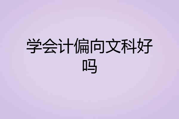 学会计偏向文科好吗