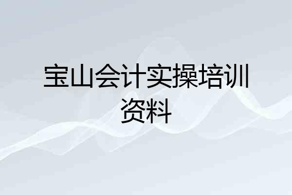 宝山会计实操培训资料
