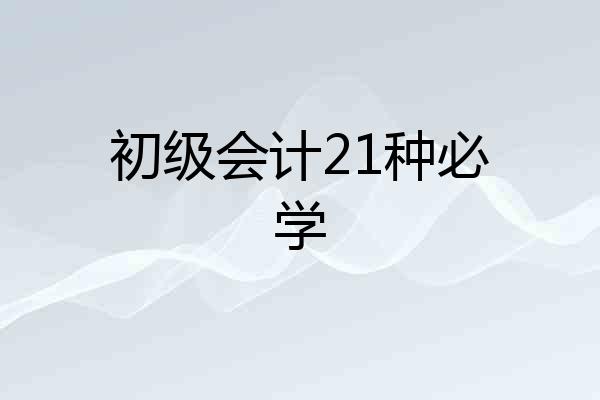初级会计21种必学