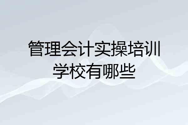 管理会计实操培训学校有哪些