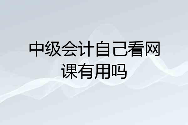 中级会计自己看网课有用吗