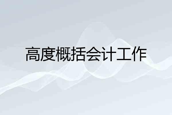高度概括会计工作