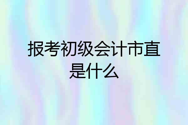 报考初级会计市直是什么