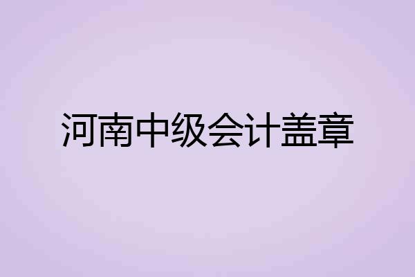 河南中级会计盖章