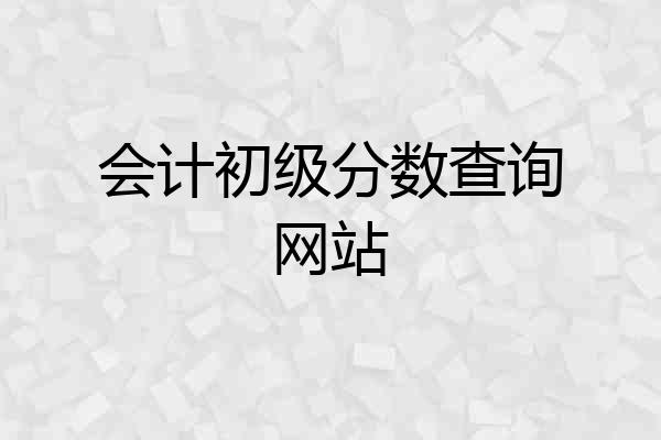 会计初级分数查询网站