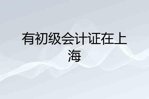 有初级会计证在上海