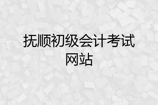 抚顺初级会计考试网站