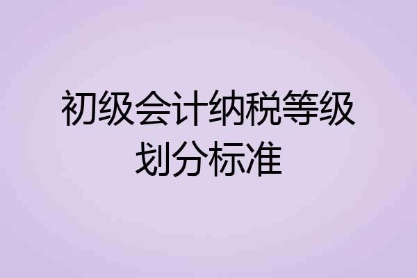 初级会计纳税等级划分标准
