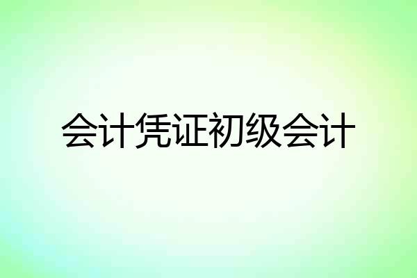 会计凭证初级会计