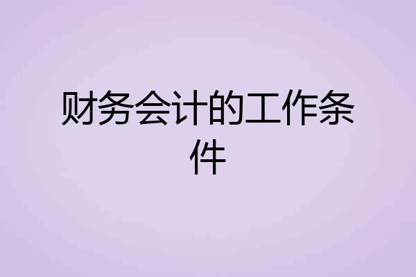 财务会计的工作条件