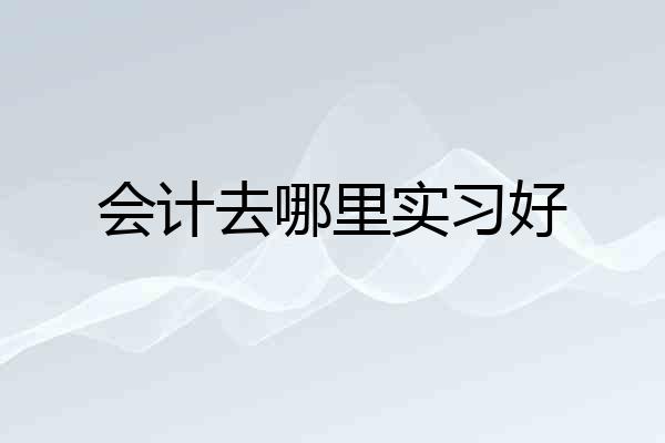 会计去哪里实习好