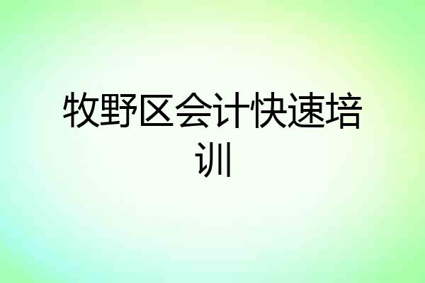 牧野区会计快速培训