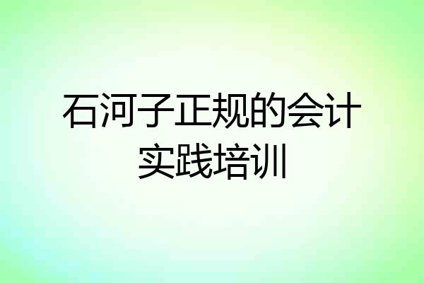 石河子正规的会计实践培训