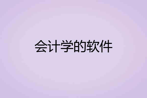 会计学的软件