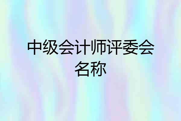 中级会计师评委会名称