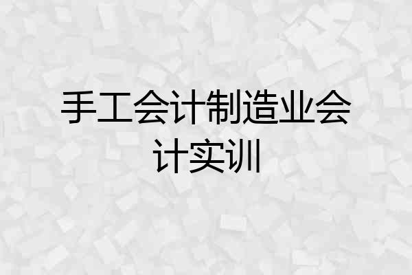 手工会计制造业会计实训