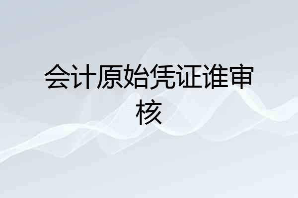 会计原始凭证谁审核