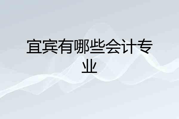 宜宾有哪些会计专业