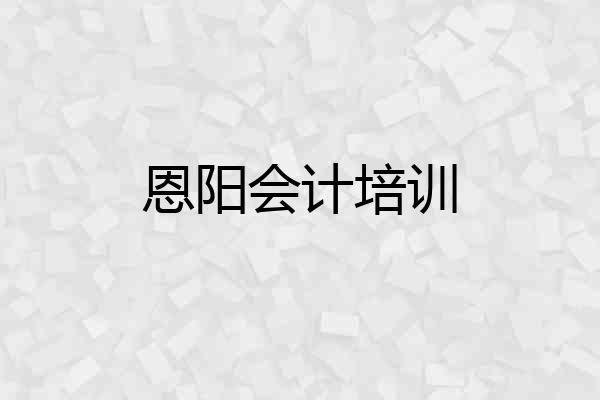 恩阳会计培训