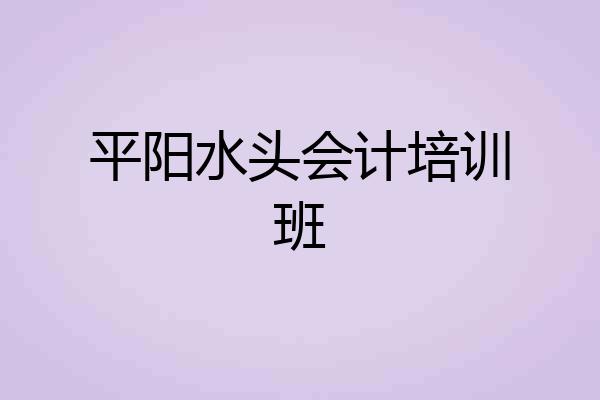 平阳水头会计培训班