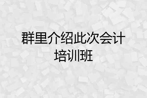 群里介绍此次会计培训班