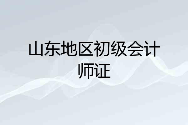 山东地区初级会计师证