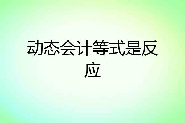 动态会计等式是反应