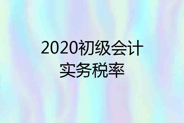 2020初级会计实务税率
