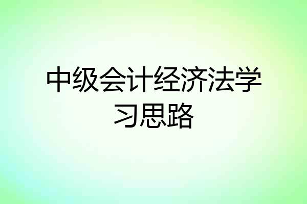 中级会计经济法学习思路
