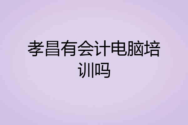 孝昌有会计电脑培训吗
