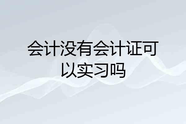 会计没有会计证可以实习吗