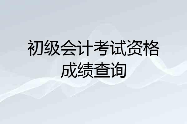 初级会计考试资格成绩查询