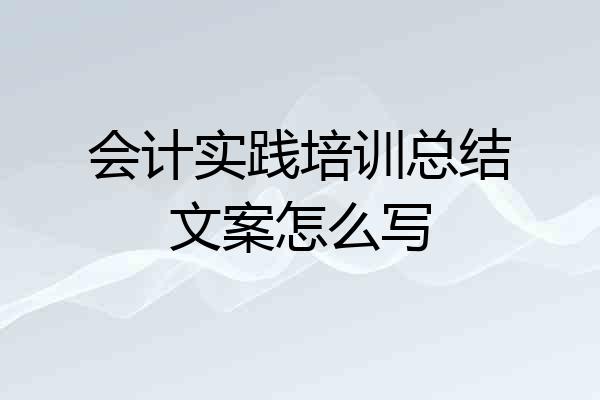 会计实践培训总结文案怎么写