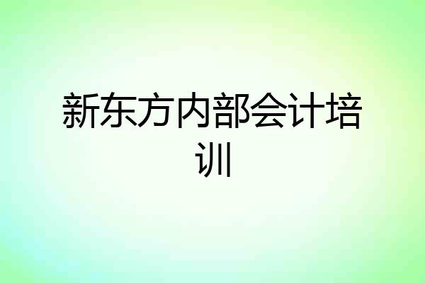 新东方内部会计培训